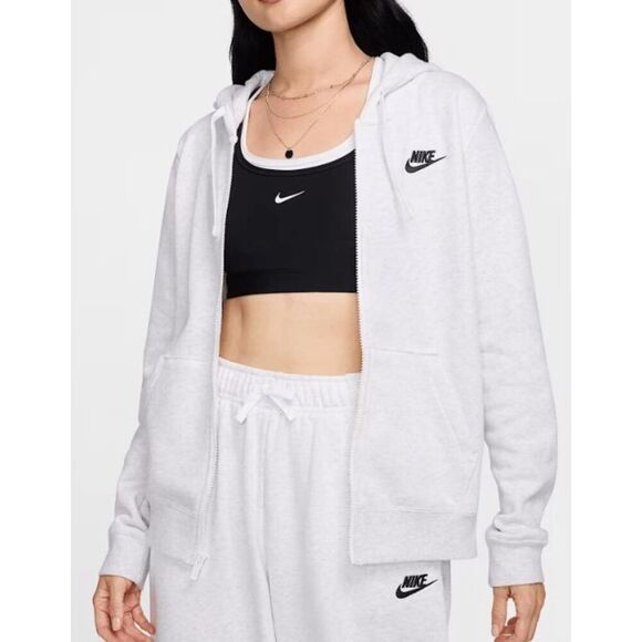 Nike Sportswear Club Fleece Women's Full-Zip Hoodie White  XL - Picture 1 of 6